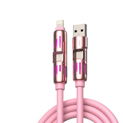 Universal PD Fast Charging Cable with LED Indicator - Zinc Alloy, Durable 1.5m Silicone Cord - Multiple V888-ELOSUNG25713