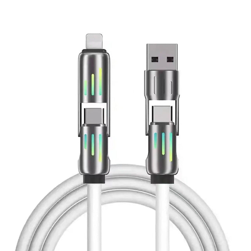 Universal PD Fast Charging Cable with LED Indicator - Zinc Alloy, Durable 1.5m Silicone Cord - Multiple V888-ELOSUNG25714