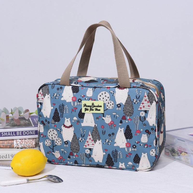 Versatile Portable Handled Bag - Durable Waterproof Fabric, Ideal for Toiletries, Lunch & Travel(Light blue V888-ELOSUNG25726