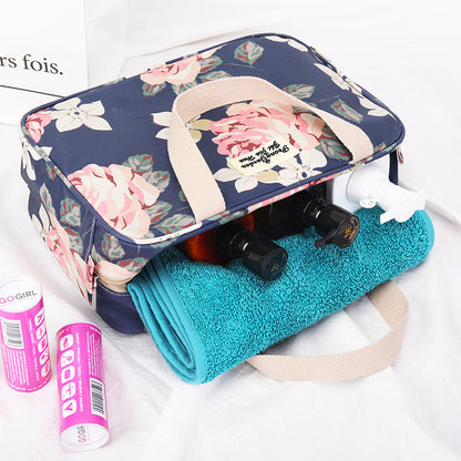 Versatile Portable Handled Bag - Durable Waterproof Fabric, Ideal for Toiletries, Lunch & Travel(Light blue V888-ELOSUNG25726