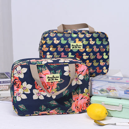 Versatile Portable Handled Bag - Durable Waterproof Fabric, Ideal for Toiletries, Lunch & Travel(Light blue V888-ELOSUNG25727