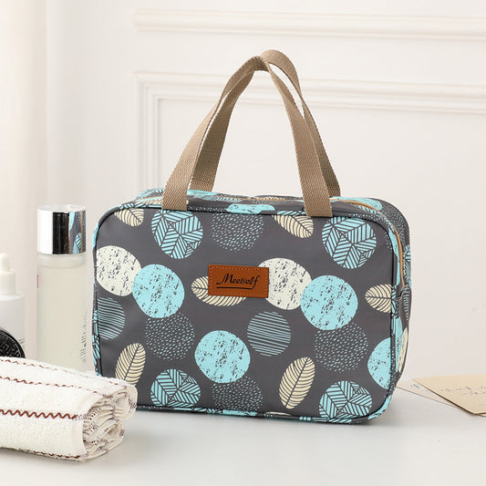 Versatile Portable Handled Bag - Durable Waterproof Fabric, Ideal for Toiletries, Lunch & Travel(Leaves) V888-ELOSUNG25729