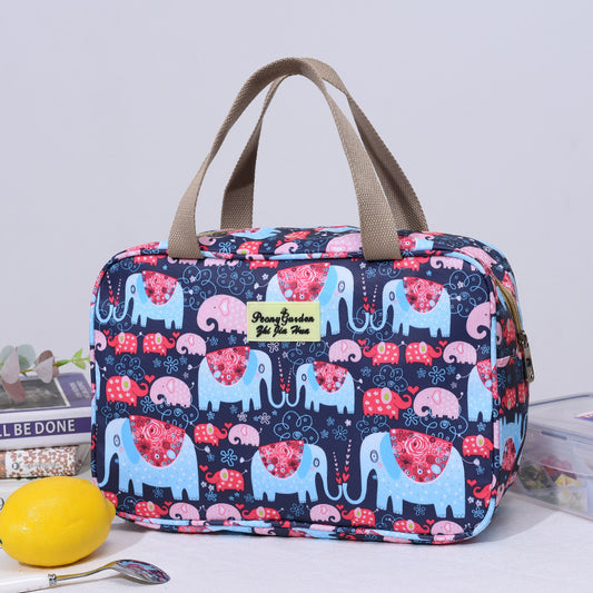 Versatile Portable Handled Bag - Durable Waterproof Fabric, Ideal for Toiletries, Lunch & Travel(Blue V888-ELOSUNG25730