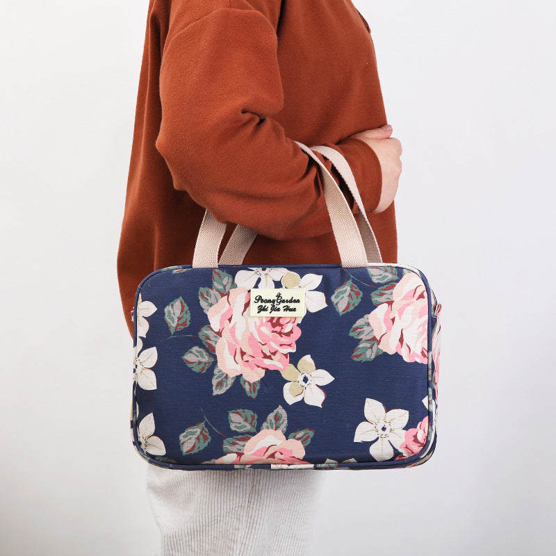 Versatile Portable Handled Bag - Durable Waterproof Fabric, Ideal for Toiletries, Lunch & Travel(Blue V888-ELOSUNG25730