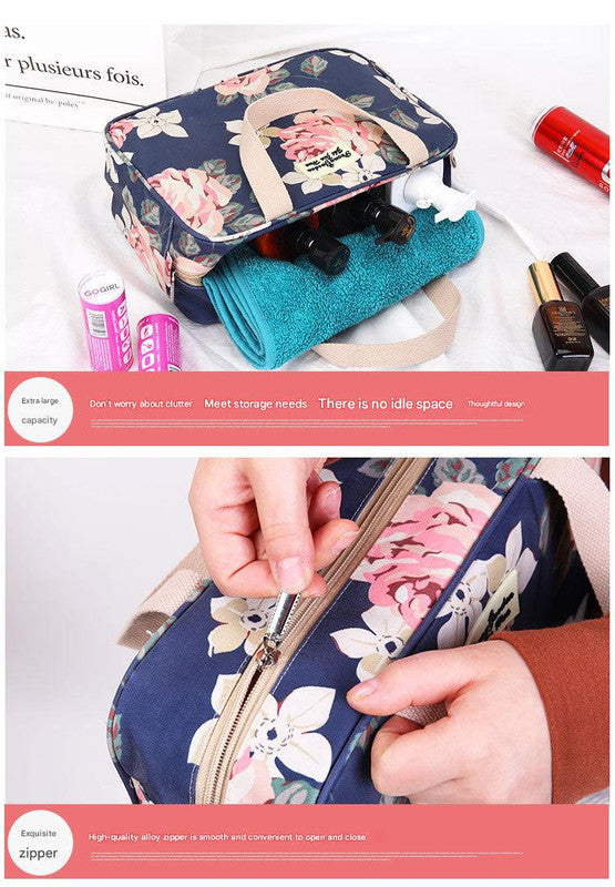 Versatile Portable Handled Bag - Durable Waterproof Fabric, Ideal for Toiletries, Lunch & Travel(Blue V888-ELOSUNG25730