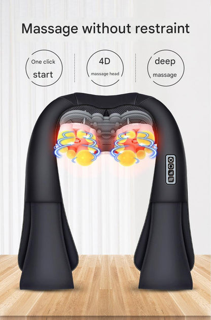 Deep Kneading Shiatsu Neck & Shoulder Massager with Heat - USB Rechargeable Ergonomic Design(Beige) V888-ELOSUNG25740