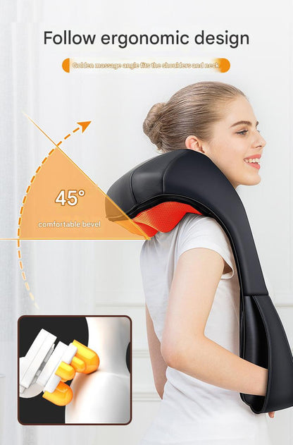 Deep Kneading Shiatsu Neck & Shoulder Massager with Heat - USB Rechargeable Ergonomic Design(Gray and black) V888-ELOSUNG25743