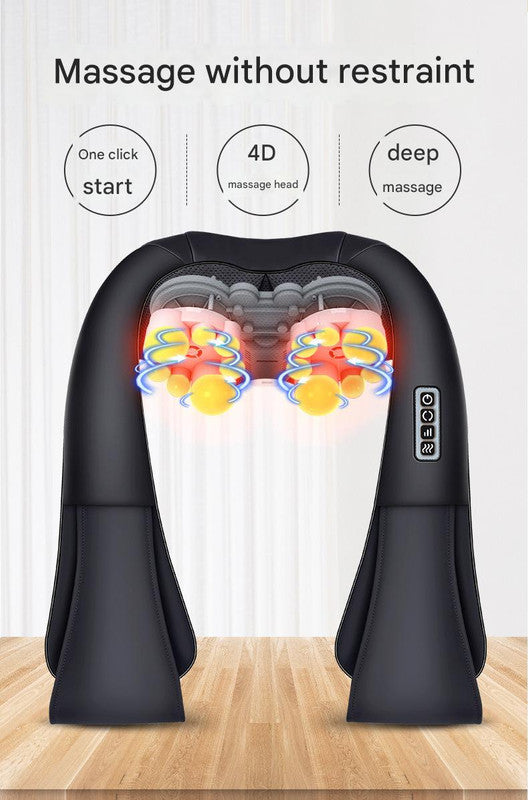 Deep Kneading Shiatsu Neck & Shoulder Massager with Heat - USB Rechargeable Ergonomic Design(Gray and black) V888-ELOSUNG25743