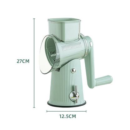 Multi-Function Rotary Vegetable Slicer & Grater - 5 Blade Types (10 Pcs Total) with Storage Box-green V888-ELOSUNG25746