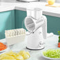 Multi-Function Rotary Vegetable Slicer & Grater - 5 Blade Types (10 Pcs Total) with Storage Box-white V888-ELOSUNG25747
