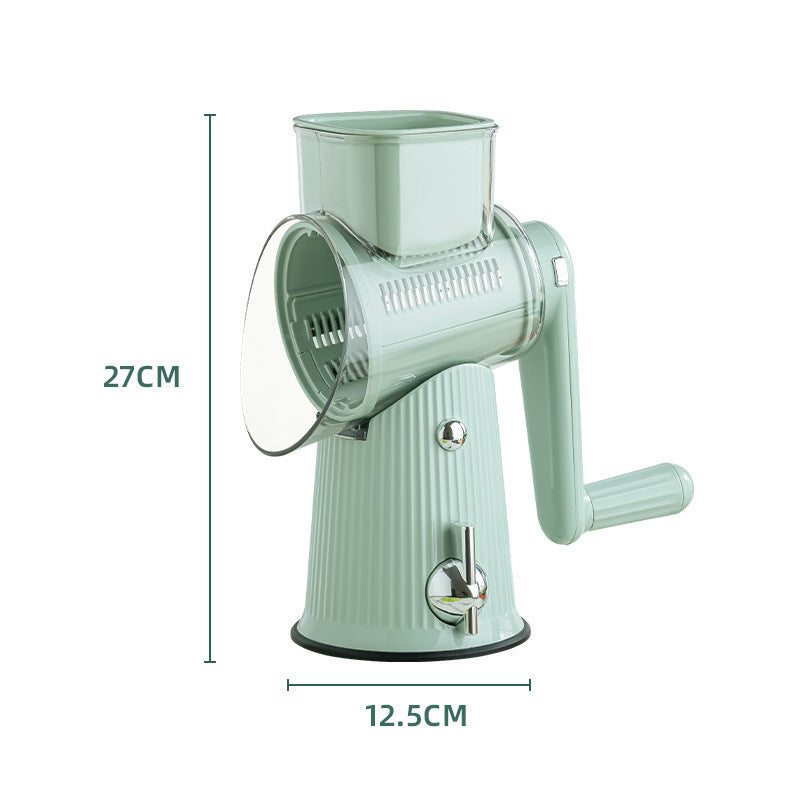 Multi-Function Rotary Vegetable Slicer & Grater - 5 Blade Types (10 Pcs Total) with Storage Box-white V888-ELOSUNG25747