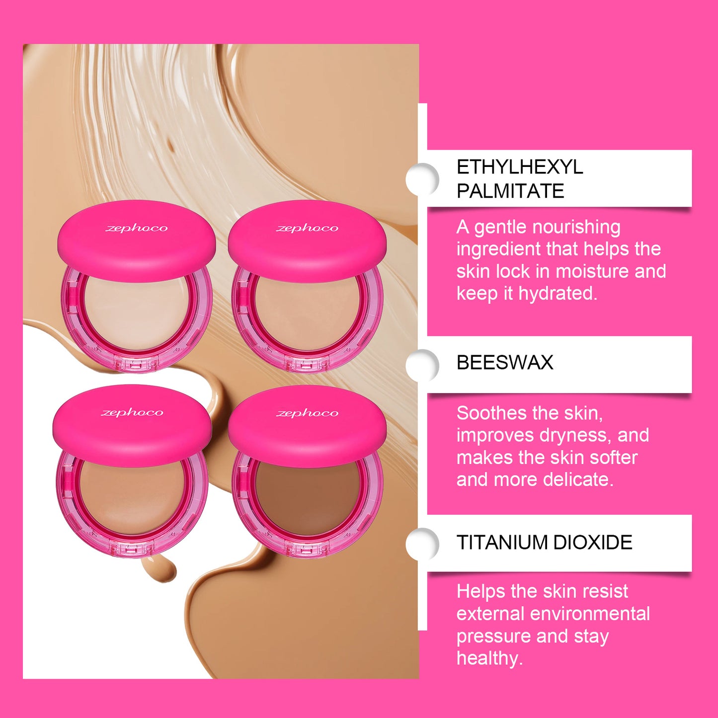 Moisturizing Balm Foundation - Lightweight Texture, Long-Lasting Natural Coverage(Dark skin tone) V888-ELOSUNG25748