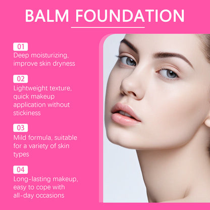 Moisturizing Balm Foundation - Lightweight Texture, Long-Lasting Natural Coverage(Dark skin tone) V888-ELOSUNG25748