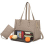 Stylish Quilted Laptop & Lunch Tote Bag , Water-Resistant with Insulated Compartment & Clutch(Khaki) V888-ELOSUNG25755