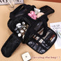 Portable Multi-Compartment Travel Toiletry & Makeup Organizer Bag with Brush Holders(Black) V888-ELOSUNG25775