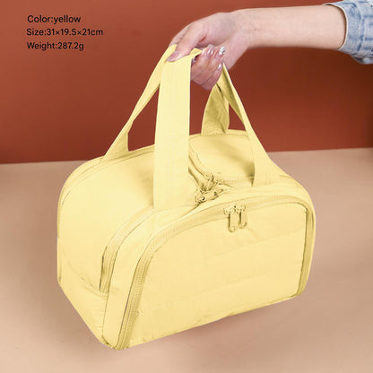 Portable Multi-Compartment Travel Toiletry & Makeup Organizer Bag with Brush Holders(Yellow) V888-ELOSUNG25777