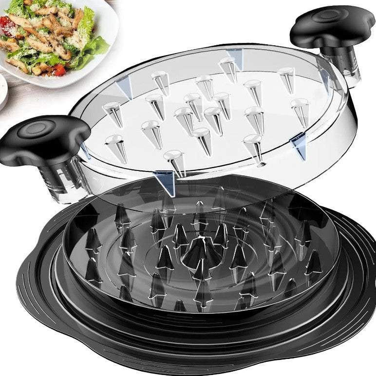 Upgraded Meat Shredder Tool - Rotating Chicken & Pork Puller with Anti-Slip Base & Ergonomic Grips(black) V888-ELOSUNG25778