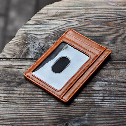 Slim Minimalist Leather Wallet with ID Window & RFID Blocking - Holds 12 Cards & Cash(Dark gray) V888-ELOSUNG25785