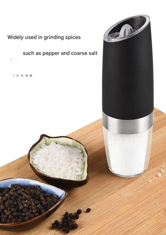 Gravity Electric Salt & Pepper Grinder Set - Adjustable Coarseness, LED Light, Battery Operated(silver) V888-ELOSUNG25787