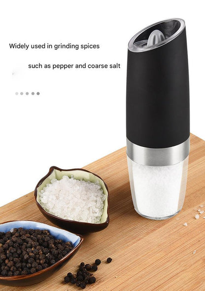 Gravity Electric Salt & Pepper Grinder Set - Adjustable Coarseness, LED Light, Battery Operated(silver) V888-ELOSUNG25787