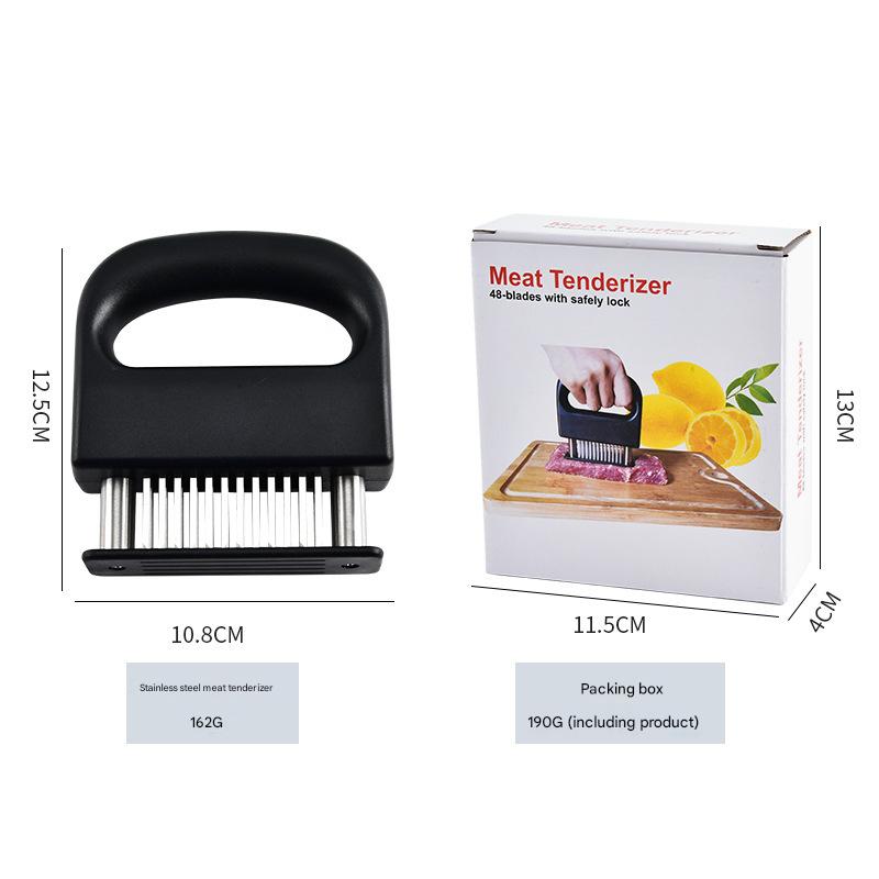 Professional Meat Tenderizer Tool - 48 Stainless Steel Blades with Safety Lock & Ergonomic Handle V888-ELOSUNG25788