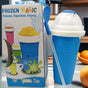 DIY Frozen Magic Slushy Maker Cup - Quick Squeeze Smoothie Cup with Lid & Straw/Spoon(Blue) V888-ELOSUNG25790