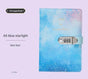 A5 Tie-Dye Journal with Combination Lock - 240 Pages, Soft Touch Cover Diary(Blue) V888-ELOSUNG25807