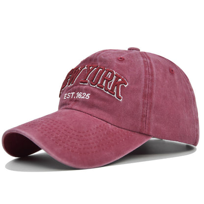 Vintage New York Est. 1625" Washed Cotton Baseball Cap - Adjustable & Unisex(Wine red)" V888-ELOSUNG25813