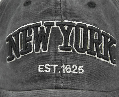 Vintage New York Est. 1625" Washed Cotton Baseball Cap - Adjustable & Unisex(Wine red)" V888-ELOSUNG25813