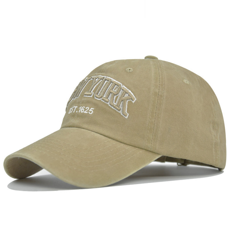 Vintage New York Est. 1625" Washed Cotton Baseball Cap - Adjustable & Unisex(Khaki)" V888-ELOSUNG25816