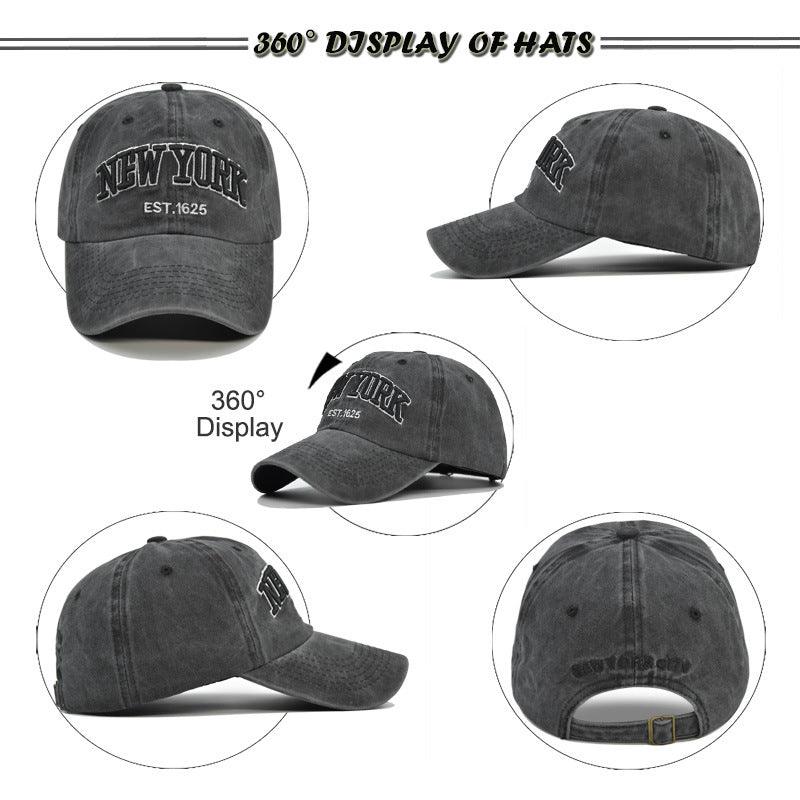 Vintage New York Est. 1625" Washed Cotton Baseball Cap - Adjustable & Unisex(Orange)" V888-ELOSUNG25817