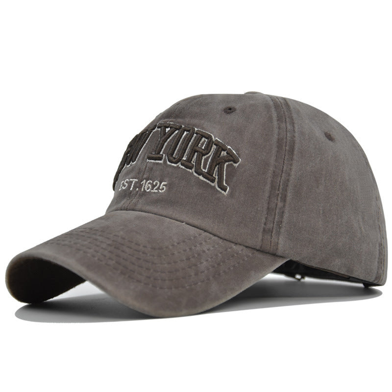 Vintage New York Est. 1625" Washed Cotton Baseball Cap - Adjustable & Unisex(Coffee)" V888-ELOSUNG25818
