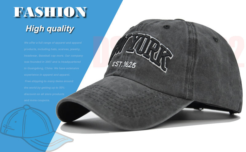 Vintage New York Est. 1625" Washed Cotton Baseball Cap - Adjustable & Unisex(Coffee)" V888-ELOSUNG25818