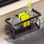 Kitchen Sink Caddy Organizer with Towel Bar & Drain Tray - Durable Metal Sponge Holder(Black) V888-ELOSUNG25820