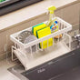 Kitchen Sink Caddy Organizer with Towel Bar & Drain Tray - Durable Metal Sponge Holder(White) V888-ELOSUNG25821