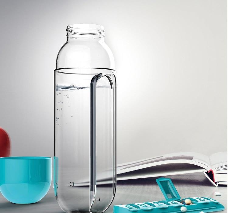 2pc 2-in-1 Water Bottle with 7-Day Pill Organizer - 600ml BPA-Free, Portable & Leakproof(black) V888-ELOSUNG25822