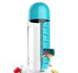 2pc 2-in-1 Water Bottle with 7-Day Pill Organizer - 600ml BPA-Free, Portable & Leakproof(Blue) V888-ELOSUNG25824