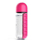 2pc 2-in-1 Water Bottle with 7-Day Pill Organizer - 600ml BPA-Free, Portable & Leakproof(Rose) V888-ELOSUNG25825