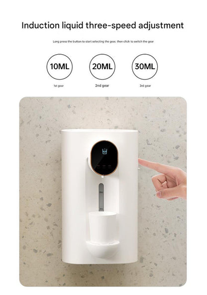 Smart Automatic Mouthwash Dispenser - Wall-Mounted, 3 Adjustable Levels, LED Display & Magnetic Cups(white) V888-ELOSUNG25832