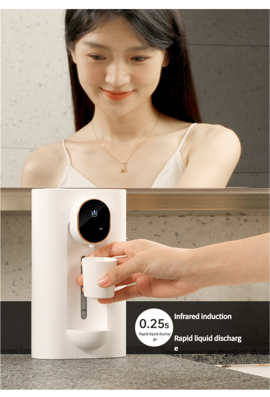 Smart Automatic Mouthwash Dispenser - Wall-Mounted, 3 Adjustable Levels, LED Display & Magnetic Cups(white) V888-ELOSUNG25832
