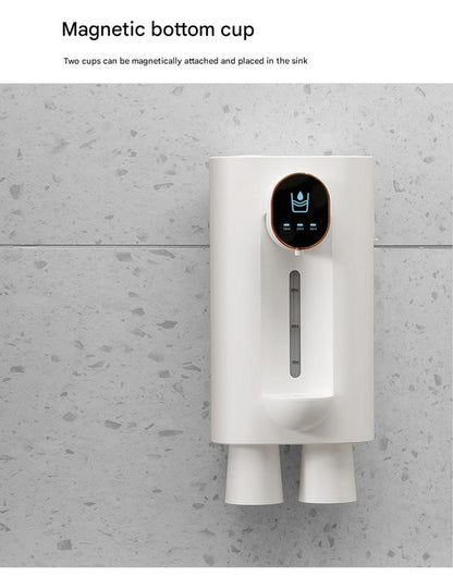 Smart Automatic Mouthwash Dispenser - Wall-Mounted, 3 Adjustable Levels, LED Display & Magnetic Cups(white) V888-ELOSUNG25832