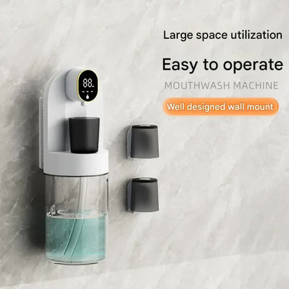 Smart Automatic Mouthwash Dispenser - 4 Adjustable Levels, LED Display, 2000mAh Battery & Magnetic Cups(black) V888-ELOSUNG25835