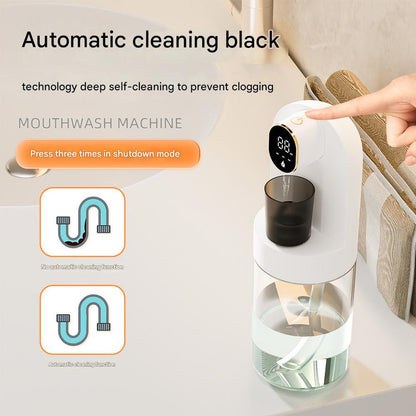 Smart Automatic Mouthwash Dispenser - 4 Adjustable Levels, LED Display, 2000mAh Battery & Magnetic Cups(black) V888-ELOSUNG25835