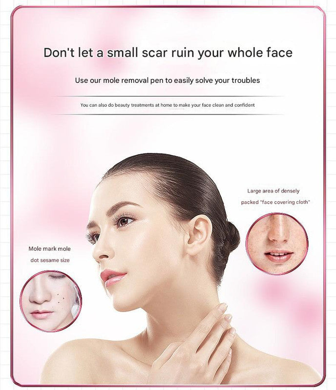 Professional 9-Level Skin Tag & Mole Remover Pen - USB Rechargeable with LED Display & Multiple Needles(white) V888-ELOSUNG25857