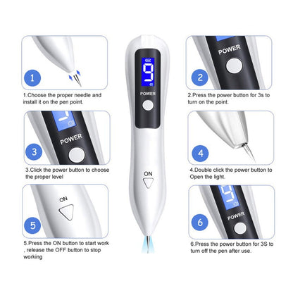 Professional 9-Level Skin Tag & Mole Remover Pen - USB Rechargeable with LED Display & Multiple V888-ELOSUNG25859