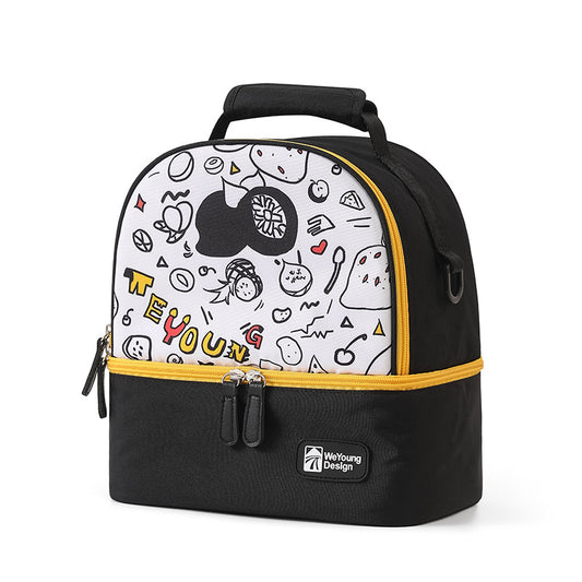 Versatile Insulated Breast Milk Cooler & Lunch Backpack - Waterproof, Multi-Carry Options(Black print) V888-ELOSUNG25874
