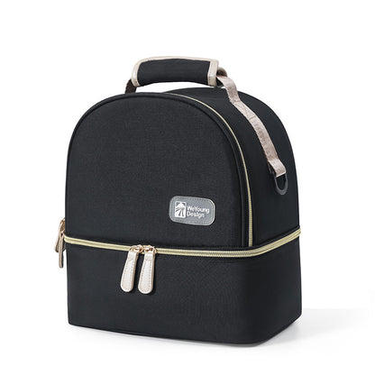 Versatile Insulated Breast Milk Cooler & Lunch Backpack - Waterproof, Multi-Carry Options(Pure black) V888-ELOSUNG25875
