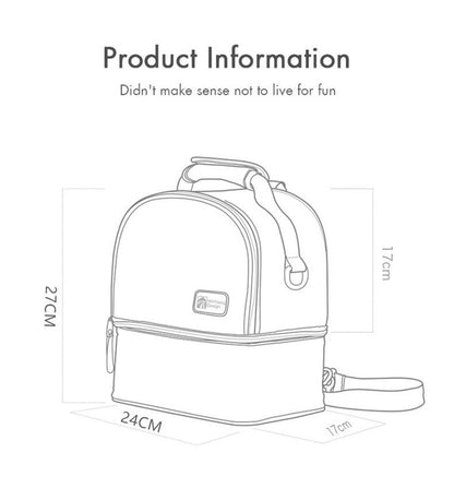 Versatile Insulated Breast Milk Cooler & Lunch Backpack - Waterproof, Multi-Carry Options(Pure black) V888-ELOSUNG25875
