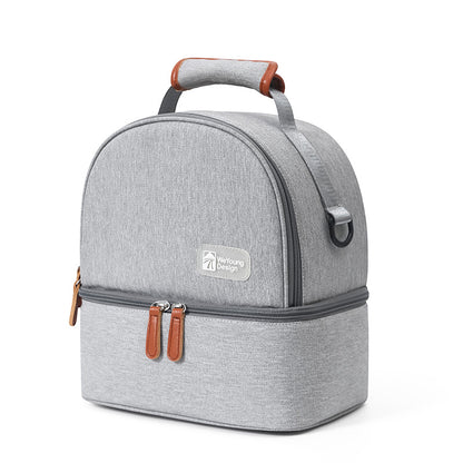 Versatile Insulated Breast Milk Cooler & Lunch Backpack - Waterproof, Multi-Carry Options(Pure gray) V888-ELOSUNG25876