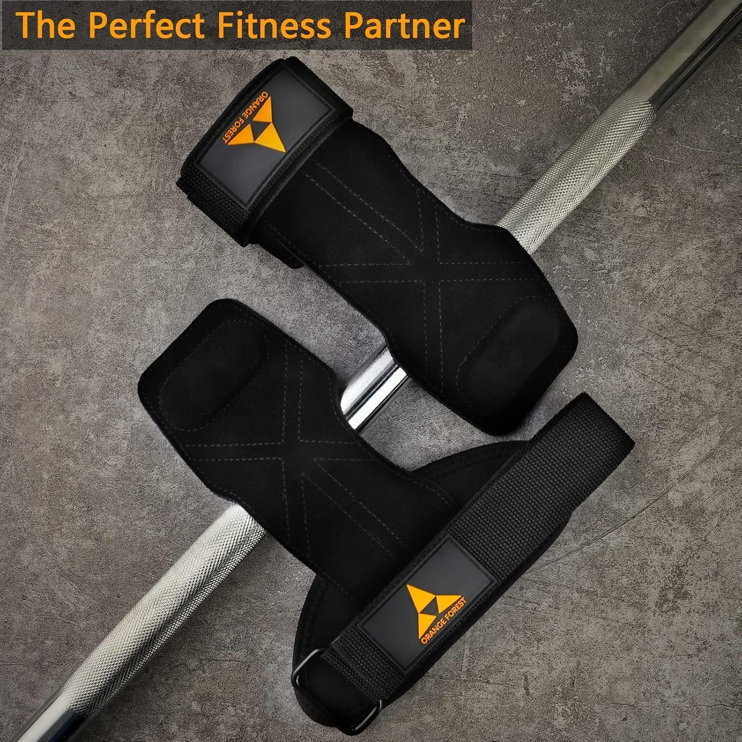 Heavy Duty Weightlifting Grips - Anti-Slip Cowhide Palm Protectors with Neoprene Wrist Support & Adjustable V888-ELOSUNG25882